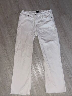 J. Crew White Mid Rise Flare Crop Denim Pants 28